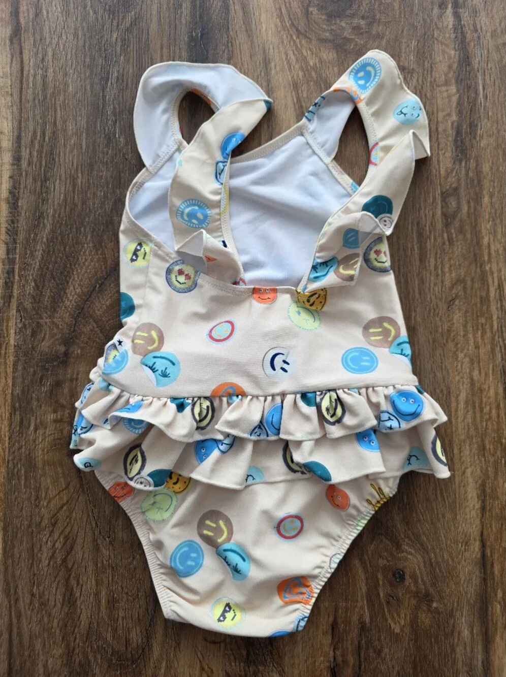 Molo Nalani Ruffle Smiley Face One-Piece Swimsuit Size 3-4 Year 98/104